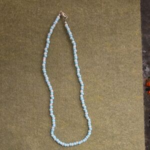 Elegant Blue and White Beaded Necklace